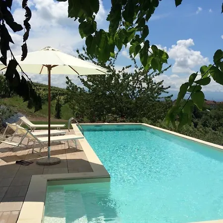 Panoramic On The Hills Of The Langhe Among The Vineyards Large Swimming Pool